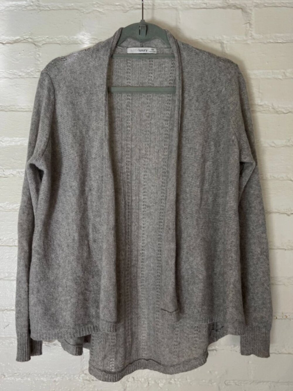 Subtle Luxury S/M Gray Cashmere Cardigan Sweater Good Condition